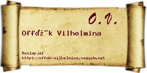 Offák Vilhelmina névjegykártya